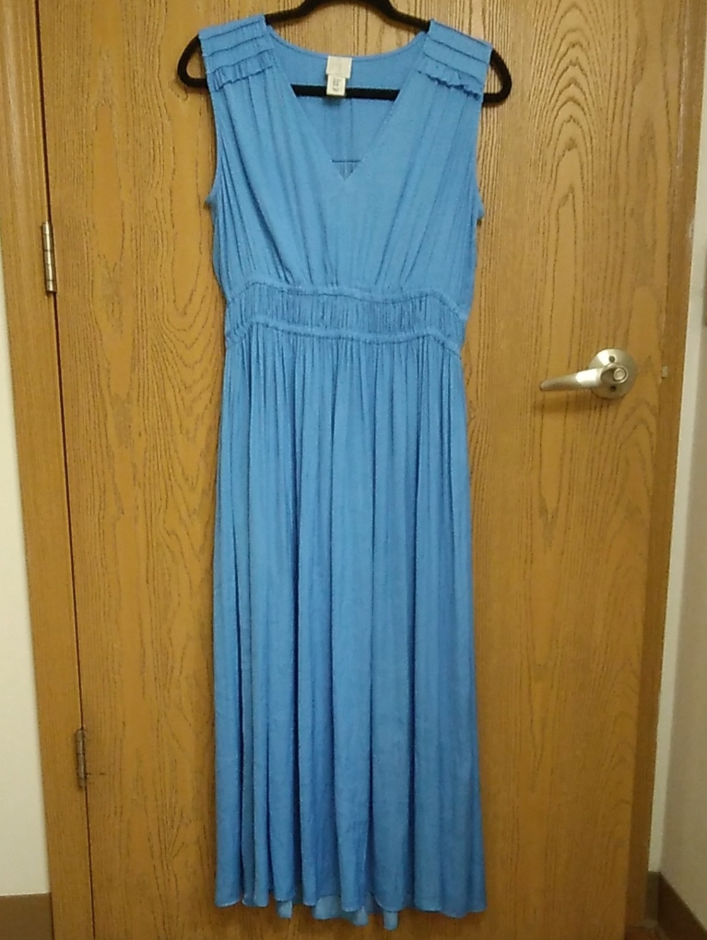 Joie Blue Sleeveless V-neck Maxi Dress